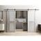 Sartodoors Sturdy Dbl Barn Door 60 x 84in W/, White Silk W/ Frosted Glass, 13FT Rail Hangers Heavy Set VEREGIO7288DB-WS-6084 - alternate 4